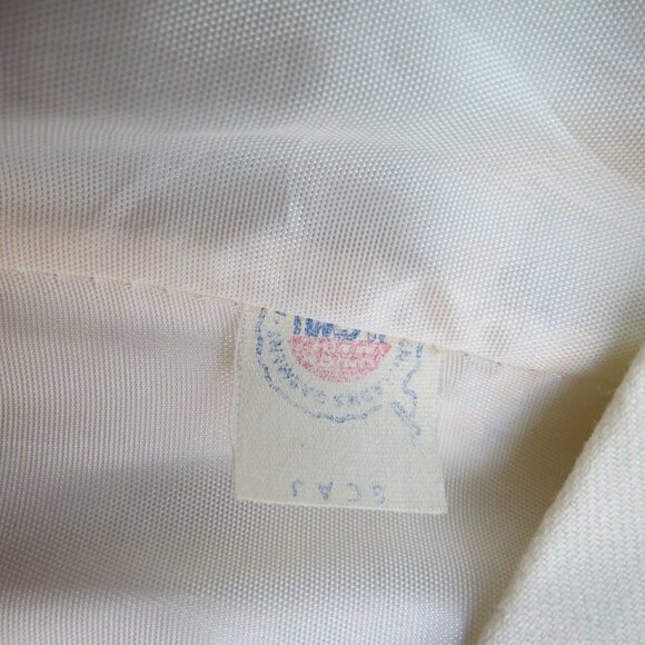 VINTAGE Kid's White Wool Pea Coat with Red Green Stripe A Rainbow Coat - Picture 7 of 9